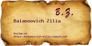 Balassovich Zilia névjegykártya
